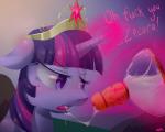2013 crown cum cum_on_face cum_on_lips dialog english_text equine female feral friendship_is_magic fur hair horn horse magic mammal my_little_pony outside pony purple_eyes purple_fur purple_hair solo surgicalarts text tongue twilight_sparkle_(mlp)
Rating: Explicit
Score: 47
User: lemongrab
Date: November 23, 2013