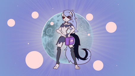 anthro blue_body blue_bottomwear blue_clothing blue_crop_top blue_fur blue_hair blue_shirt blue_skirt blue_topwear bored bottomwear breasts clothed clothed_anthro clothed_female clothing crop_top digitigrade feet female fingers fluffy fluffy_tail front_view fur grey_body grey_clothing grey_eyes grey_fur grey_legwear hair half-closed_eyes holding_object humanoid_hands leg_warmers legwear long_hair long_tail looking_at_viewer medium_breasts midriff narrowed_eyes neutral_expression nipple_outline red_sclera shirt skimpy skirt solo standing tail toes topwear translucent translucent_hair white_body white_fur alexsavenije hellaverse helluva_boss mythology loona_(helluva_boss) canid canid_demon canine demon hellhound mammal mythological_canine mythological_creature 16:9 4k absurd_res full-length_portrait hi_res portrait widescreen