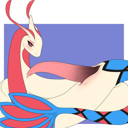 blush erection feral genitals male medial_ring medial_ringed_tapering_penis penis serpentine solo tapering_penis unknown_artist nintendo pokemon generation_3_pokemon milotic pokemon_(species) scalie 1:1 source_request