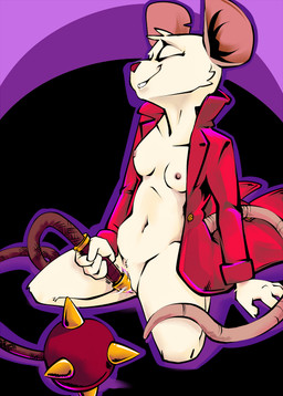 anthro bite biting_lip biting_own_lip bottomless bottomless_anthro bottomless_female breasts clothed clothing coat eyes_closed female genitals holding_object holding_weapon improvised_dildo improvised_sex_toy kneeling looking_pleasured masturbation nipples notched_ear open_clothing open_coat open_topwear self_bite solo topwear vaginal vaginal_masturbation vulva weapon weapon_masturbation toxoglossa mina_the_hollower yacht_club_games mina_(mina_the_hollower) mammal mouse murid murine rodent 2022 full-length_portrait portrait