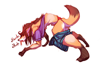 6_breasts anthro blush breasts breath brown_hair clothed clothing eyes_closed female hair leg_markings markings multi_breast nipples oversized_clothing panties panting partially_clothed shrinking simple_background size_transformation socks_(marking) solo sound_effects tail tongue tongue_out transformation underwear white_background watsup canid canine fox human mammal 2016 digital_media_(artwork)