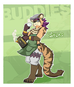 anthro apron assless_pants barefoot beverage brown_body brown_fur butt claws clothing coffee feet fur hair kunai male purple_hair solo striped_body striped_fur stripes tail toe_claws weapon divided-raccoon xxl_woofia sylas_(xxl_woofia) civet mammal viverrid hi_res