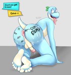 anthro anus arrow_pointing_to_anus bent_over bodily_fluids body_writing cum cum_dumpster degradation dialogue feet femboy genital_fluids genitals male male/male penis solo spiral_eyes submissive submissive_male tally_marks text tongue tongue_out western_tally_marks writing_on_butt blushi mario_bros nintendo scalie yoshi absurd_res english_text hi_res