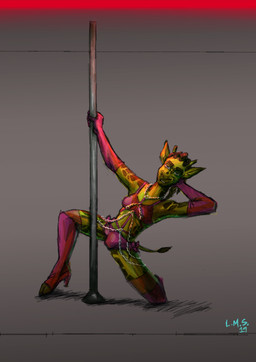 clothing dancing femboy gloves handwear male pole jameslewis giraffe giraffid mammal absurd_res hi_res