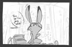 comic disney female greyscale judy_hopps kisu-no-hi lagomorph leporid mammal monochrome rabbit solo zootopia