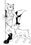 anatomically_correct animal_genitalia animal_penis anthro anthro_on_feral bestiality black_and_white canid canine canine_genitalia canine_penis canis chemise clothed clothing coppertone_(sunscreen) coppertone_girl detached_sheath domestic_dog duo female female_on_feral feral fox foxxfire genitals gloves_(marking) interspecies lingerie male male/female male_on_anthro mammal markings monochrome nightgown nude panties panties_down parody partially_clothed penis penis_tip pussy sex sheath standing surprise tail underwear underwear_down undressing white_sheath