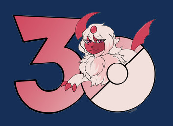1_horn 30th_anniversary black_nose eyebrows female feral forehead_gem gem grin head_tuft horn quadruped simple_background smile solo standing tail tuft white_body linkmasterchief nintendo pokemon aphrodite_the_absol absol generation_3_pokemon pokemon_(species) alpha_channel hi_res