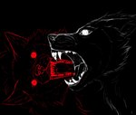 ambiguous_gender black_background duo fangs feral fur open_mouth simple_background snout teeth tongue ronnie_amnesiac canid canine canis mammal wolf 2024 digital_drawing_(artwork) digital_media_(artwork)