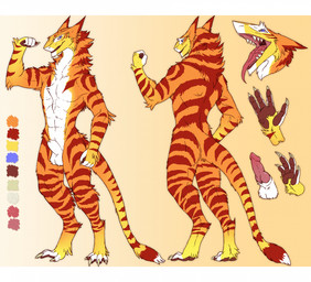 abs animal_genitalia balls claws fully_sheathed genitals knot knotted_penis male open_mouth open_smile pawpads penis sheath smile solo standing tail tail_tuft tongue tongue_out tuft louizim rytlock_(roguebarret) sergal hi_res model_sheet