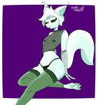 antennae_(anatomy) anthro armwear bulge clothed clothing crossdressing femboy fishnet_armwear fishnet_clothing fishnet_topwear legwear looking_at_viewer male pasties pawpads solo stockings tail thong topwear underwear milky_milf apollo_caelum gieeg hi_res