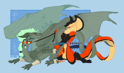 2_penises 3_toes 4_fingers 5_fingers anal anal_penetration animal_genitalia anthro anthro_on_feral anthro_penetrating anthro_penetrating_feral back_wings balls bandage belly bestiality bite biting_lip black_body blue_background blush blush_lines bodily_fluids butt collar cum cum_drip cum_in_ass cum_in_slit cum_inside cum_on_body cum_on_butt cum_on_ground cum_on_penis cum_on_self dripping duo ear_piercing ejaculation eye_contact feet feral feral_penetrated fingers fur genital_fluids genital_slit genitals green_body green_eyes green_hair hair horn kneeling leash leash_pull leashed_collar leashed_male looking_at_another looking_pleasured male male/male male_on_feral male_penetrated male_penetrating male_penetrating_male markings multi_genitalia multi_penis multicolored_body needy on_chest penetration penile penile_penetration penis penis_in_ass penis_in_slit piercing pose red_body red_eyes sex simple_background slit_penetration slit_play spread_butt spread_legs spread_wings spreading tail toes tongue tongue_out wings yellow_balls yellow_belly kefirvorob alien_(franchise) mythology arzary_(k4jayx) alien cobra dragon hybrid mythological_creature mythological_scalie reptile scalie snake unknown_species xenomorph hi_res