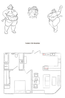 anthro big_breasts breasts duo female floor_plan genitals huge_breasts male nude nude_anthro nude_female overweight overweight_anthro overweight_female text thank_you thank_you_message thick_thighs vulva wide_hips gingerlybreadart dusty_(gingerlybreadart) janelle_(gingerlybreadart) bear black_bear bovid bovine cattle highland_cattle mammal ursine 2019 2:3 absurd_res english_text guide_lines hi_res sketch sketch_page