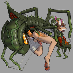 anal anal_penetration animal_genitalia animal_penis anthro anthro_on_feral antlers arms_tied arthropod_abdomen arthropod_webbing balls bestiality bodily_fluids bound brown_hair butt claws dripping duo egg egg_insertion excessive_genital_fluids excessive_precum feet feral fur genital_fluids genitals glistening glistening_body green_body hair hindpaw horn inner_ear_fluff insectophilia legs_tied male male/male mandibles markings multi_eye multi_leg multi_limb pawpads paws penetration penile penile_penetration penis penis_in_ass pointy_ears precum precum_drip prick_ears questionable_consent sex snout spots spotted_body spotted_fur tan_body tan_fur toe_claws tuft vein web_bondage thecore34 arthropod deer insect mammal monster 1:1 hi_res