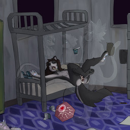 anthro bodily_fluids cum cum_in_vagina cum_inside dairy_products ejaculation feeding female food genital_fluids group impregnation invisible_partner leg_grab male male/female ovum ovum_with_heart pawpads paws penetration sex sleep_sex sleeping sperm_cell vaginal vaginal_penetration yogurt proteusiii voices_of_the_void baileyskunk alien alien_humanoid ariral humanoid mammal mephitid skunk 1:1 hi_res