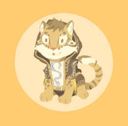 chibi clothed clothing countershading feral fur male simple_background solo spots tattoo nova_tender nekojishi studio_klondike likulau clouded_leopard felid leopard mammal pantherine