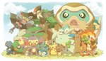 2010 absolutely_everyone ambiguous_gender ambipom anthro back_plant back_tree bite blue_sky bodily_fluids border buizel buneary croagunk crying cyndaquil elemental_creature eyes_closed feral flora_fauna generation_1_pokemon generation_2_pokemon generation_4_pokemon gible gliscor grass group hand_holding happiny head_pat infernape large_group looking_away mamoswine mugita_konomi nintendo pachirisu pikachu piplup plant pokemon pokemon_(species) sitting_on_another sitting_on_head size_difference sky staraptor sudowoodo table_tennis_paddle tears togekiss torterra white_border