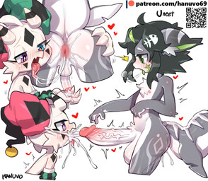 2_horns 4_fingers after_anal after_oral after_rimming ambiguous_gender ambiguous_rimming ambiguous_rimming_male anal anthro anthro_on_anthro anus balls big_balls big_butt big_penis big_tail blue_eyes blush blush_lines bodily_fluids butt cheek_tuft claws clothed clothing cum cum_in_mouth cum_inside cum_on_hand cum_on_penis cumshot duo ejaculation emanata erection facial_tuft femboy fingers fur genital_fluids genitals glans glistening glistening_anus glistening_balls glistening_body glistening_butt glistening_eyes glistening_genitalia glistening_glans glistening_penis green_eyes grey_body hair heterochromia horn huge_penis huge_tail humanoid_genitalia humanoid_penis hung_femboy kneeling kneeling_oral_position looking_pleasured male male/male nipples nude open_mouth oral penile penis pink_nipples pupils purple_eyes qr_code rimming rimming_male saliva saliva_string sex simple_background smile tail text thick_thighs tongue tongue_out tuft white_body white_pupils white_sclera hanuvo mythology clowdora dragon hybrid mammal mythological_creature mythological_scalie scalie 2025 artist_name colored digital_drawing_(artwork) digital_media_(artwork) english_text hi_res shaded signature url