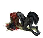 anthro axe black_body black_fur black_tail blood bodily_fluids butt cum death decapitation execution female fur genital_fluids gore nude nude_anthro nude_female solo tail drmax jeffusherb