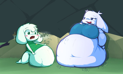 after_vore anthro belly big_belly big_breasts breasts female female_pred fur group huge_belly inside overweight sitting vore white_body white_fur tachidomatte cave_story sue_sakamoto toroko lagomorph mammal mimiga 2021 5:3 hi_res