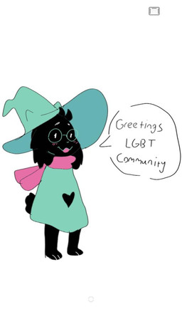 anthro black_body black_fur black_tail blush blush_lines clothing eyewear fur glasses green_clothing open_mouth paws red_clothing scarf simple_background smile solo tail text tongue white_background puppkittyfan1 deltarune undertale_(series) ralsei bovid caprine darkner goat mammal 2018 9:16 comment_chain english_text lol_comments