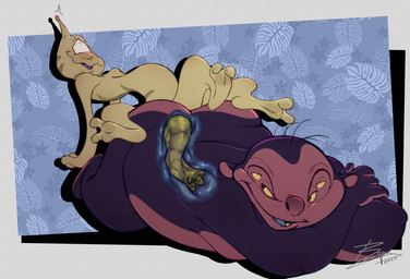 1_eye 2_toes 3_fingers 4_eyes 4_fingers anal anal_penetration antennae_(anatomy) anus ass_up belly blush butt duo feet fingers from_behind_position genitals green_body green_skin half-closed_eyes humanoid_on_humanoid humanoid_penetrated humanoid_penetrating humanoid_penetrating_humanoid internal internal_anal larger_penetrated looking_back looking_pleasured male male/male male_penetrated male_penetrating male_penetrating_male multi_eye multi_leg multi_limb narrowed_eyes not_furry nude open_mouth open_smile overweight overweight_humanoid overweight_male ovipositor ovipositor_in_ass ovipositor_penetration ovipositor_penis penetration penile penile_penetration penis purple_body purple_skin sex simple_background size_difference smile spread_legs spreading toes triped raccoondouglas disney lilo_and_stitch jumba_jookiba wendy_pleakley alien alien_humanoid humanoid kweltikwan plorgonarian digital_media_(artwork)