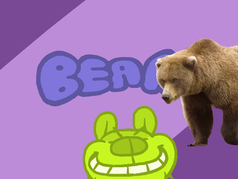 ambiguous_gender anthro blue_body brown_body brown_fur chubby_cheeks font_change frown fur green_body grin group open_mouth open_smile purple_body raised_arms red_body silly smile teeth text tongue tongue_out white_body paddlebear bear mammal 2026 2d_animation 4:3 animated english_text frame_by_frame loop no_sound photography_(artwork) short_playtime species_name video