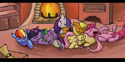 black_border blonde_hair blue_body blue_fur border cutie_mark eyes_closed feathered_wings feathers female feral fire fireplace fur group hair horn inside letter long_hair male multicolored_hair pink_hair purple_body purple_fur purple_hair rainbow_hair scroll short_hair sleeping tail two_tone_hair wings yellow_body yellow_feathers young young_feral bootsa81 friendship_is_magic hasbro my_little_pony mythology applejack_(mlp) fluttershy_(mlp) mane_six_(mlp) pinkie_pie_(mlp) rainbow_dash_(mlp) rarity_(mlp) spike_(mlp) twilight_sparkle_(mlp) dragon earth_pony equid equine horse mammal mythological_creature mythological_equine mythological_scalie pegasus pony scalie unicorn