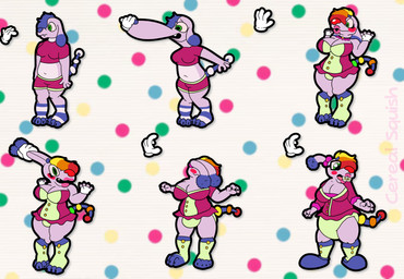 anthro braces buckteeth clown clown_nose diaper disembodied_hand dork female nerd physics snout solo teasing teeth toony transformation cereal_squish absurd_res hi_res sequence