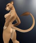 anthro breasts brown_eyes butt claws digitigrade female fingerless_(marking) hands_on_hips nipples nude side_boob solo tail tail_tuft tuft thirteeenth jorie_(thirteeenth) felid lion mammal pantherine 3d_(artwork) digital_media_(artwork)