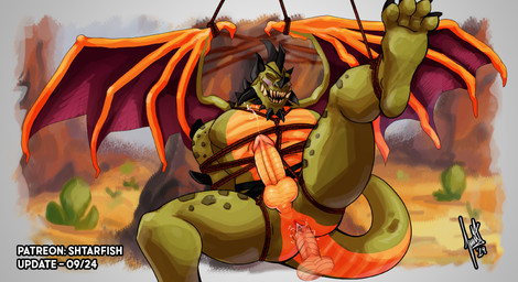 anal anal_orgasm anal_penetration anthro anus balls bdsm blush bodily_fluids bound butt cactus canyon claws cum cum_in_ass cum_inside cum_while_penetrated cumshot deltoids desert disembodied_penis duo ejaculation erection eyes_closed facial_spikes fangs feet genital_fluids genitals green_body green_scales hands-free horn humanoid_genitalia humanoid_penis male male/male manly markings muscular muscular_anthro muscular_male open_mouth orgasm penetration penis perineum plant sand scales sharp_teeth spikes spikes_(anatomy) spots spotted_body spotted_scales spread_legs spread_wings spreading tail teeth translucent translucent_penis underbite wings yellow_body yellow_scales shtarfish activision mythology spyro_reignited_trilogy spyro_the_dragon gunnar_(spyro) rescued_dragons_(spyro) dragon mythological_creature mythological_scalie reptile scalie 2024 hi_res