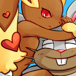 <3 ambiguous_gender annoyed blush buckteeth diggersby happy holding_head lagomorph lopunny mammal nintendo pokémon rabbit red_eyes video_games
Rating: Safe
Score: 10
User: alexander92
Date: April 02, 2014