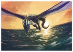 border catching feral fishing flying membrane_(anatomy) membranous_wings sea solo spread_wings sunset tail water white_border wings rivalmit european_mythology mythology storm_(stormthewyvern) dragon fish marine mythological_creature mythological_scalie scalie western_dragon wyvern hi_res painting_(artwork)