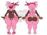 anthro areola big_areola big_butt bikini breasts brown_body brown_skin butt clothing colored_nails eyewear female green_eyes heart_nipples huge_butt nails nipples pink_body smile solo sunglasses swimwear tail thick_thighs thong two-piece_swimsuit underwear rosepits sega sonic_the_hedgehog_(series) amy_rose eulipotyphlan hedgehog mammal hi_res