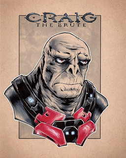 anthro armor bald border brown_eyes frown male paper solo text joshuadavidart halo_(series) microsoft xbox_game_studios craig_the_brute alien jiralhanae mammal primate bust_portrait colored english_text meme portrait traditional_media_(artwork)