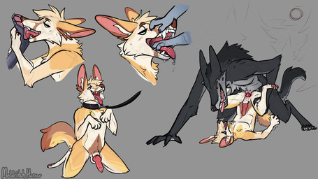 anal anal_knotting anal_penetration animal_genitalia animal_penis anthro anthro_on_anthro anthro_penetrated anthro_penetrating anthro_penetrating_anthro arch_position balls black_body black_fur canine_genitalia canine_penis collar duo erection feet finger_in_mouth foot_fetish foot_lick from_front_position fur genitals grey_body grey_fur half-closed_eyes kneeling knot knotted_penis knotting larger_anthro larger_male leash leashed_collar licking male male/male male_anthro male_penetrated male_penetrating male_penetrating_male narrowed_eyes nude nude_anthro nude_male open_mouth open_smile pawpads penetration penile penile_penetration penis penis_in_ass pink_penis red_penis sex sheath size_difference smaller_anthro smaller_male smile tan_body tan_fur teeth tongue tongue_out meldritchhorror mythology canid canine fennec_fox fox mammal mythological_canine mythological_creature true_fox werecanid werecanine werecreature werewolf 16:9 2021 4k absurd_res hi_res sketch_page widescreen nonbinary_(lore)