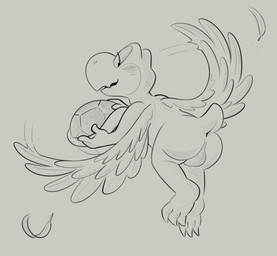 anus backsack balls butt feathered_wings feathers feet flying genitals holding_object koopa_shell lidded_eyes looking_back male shell smile solo turtle_shell wings frassed mario_bros nintendo koopa koopa_paratroopa koopa_troopa reptile scalie tortoise turtle hi_res