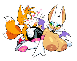age_difference anthro bedroom_eyes big_breasts blush bodily_fluids breasts cum duo ejaculation female genital_fluids hot_dogging huge_breasts male male/female narrowed_eyes seductive sex size_difference young younger_male theguywhodrawsalot sega sonic_the_hedgehog_(series) miles_prower rouge_the_bat 5:4 hi_res