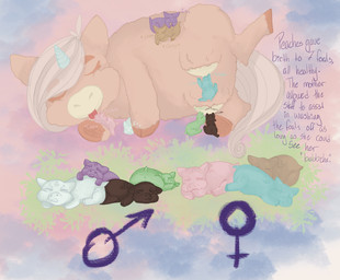 1_horn ambiguous_feral ambiguous_gender animal_noises anus blue_body blue_fur blue_horn breastfeeding brown_body brown_fur chirping cleaning crotch_breasts eyelashes eyes_closed female female_feral feral fur good_parenting green_body green_fur hair horn licking lying neonate on_front on_side pink_body pink_fur purple_body purple_fur sleeping sound_effects spiral_horn tail text tongue tongue_out vowelless vowelless_sound_effect white_body white_fur wings x_anus young young_ambiguous young_feral zzz lemoncurds fluffy_pony mythology equid equine fluffy_pony_(species) mammal mythological_creature mythological_equine pegasus unicorn 2021 digital_media_(artwork) english_text hi_res shaded female_(lore) male_(lore) mother_(lore) mother_and_child_(lore) parent_(lore) parent_and_child_(lore)
