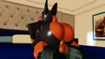 anal anthro balls bed bedroom big_butt bouncing_butt brown_body brown_fur brown_skin butt clothed clothing duo fur furniture genitals glistening glistening_body glistening_butt male male/male nude on_bed orange_body orange_fur painting partially_clothed penis tail willie_piv roblox canid canine canis dobermann domestic_dog human mammal pinscher robloxian 16:9 3d_(artwork) 3d_animation animated digital_media_(artwork) hi_res high_framerate no_sound short_playtime watermark webm widescreen