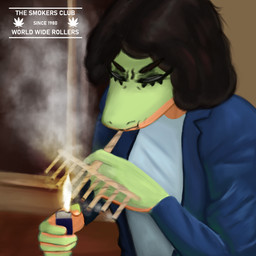 5_fingers anthro black_hair blue_clothing blue_jacket blue_topwear clothing drugs eyes_closed female fingers green_body green_scales hair jacket lighter marijuana medium_hair multicolored_body multicolored_scales orange_body orange_scales scales smoking smoking_marijuana snout solo topwear two_tone_body two_tone_scales ahoeforcoffee cavemanon_studios snoot_game anne_frank_(snoot_game) dinosaur prehistoric_species reptile scalie 1:1 2025 digital_drawing_(artwork) digital_media_(artwork) hi_res meme