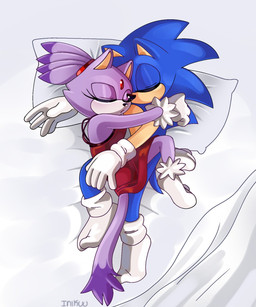 anthro begging blush clothing cuddling duo eyes_closed female footwear gloves hair handwear hero hug hugging_another male male/female nightgown nightwear pillow ponytail princess romantic romantic_couple royalty sleeping sleeping_together socks niku_wee sega sonic_the_hedgehog_(series) blaze_the_cat sonic_the_hedgehog domestic_cat eulipotyphlan felid feline felis hedgehog mammal hi_res