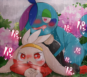ahegao ambiguous_gender ambiguous_penetrated ambiguous_penetration anthro anthro_on_anthro anthro_penetrated anthro_penetrating anthro_penetrating_anthro ass_up blush duo from_behind_position heart_eyes heart_symbol looking_pleasured male male/ambiguous male_penetrating male_penetrating_ambiguous penetration raining semi-anthro sex prrrrrrmine nintendo pokemon drizzile generation_8_pokemon lagomorph mammal pokemon_(species) raboot reptile scalie detailed hi_res shaded