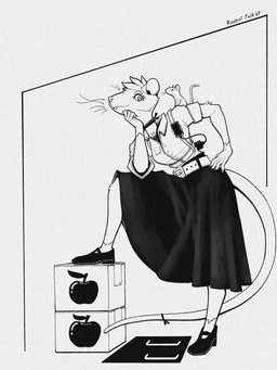 ambiguous_feral ambiguous_gender anthro anthro_on_feral belt bestiality bottomwear box buckteeth cardboard cardboard_box carrying_another clothed clothed_anthro clothed_female clothing container duo female female/ambiguous female_anthro feral fully_clothed fully_clothed_anthro fully_clothed_female fur larger_anthro larger_female legs_up looking_at_viewer on_shoulder shirt simple_background size_difference skirt smaller_ambiguous smaller_feral snout tail teeth topwear whiskers gompami mammal mouse murid murine rodent 2025 3:4 hi_res
