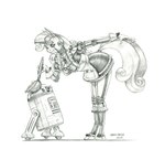 alternate_species anthro bent_over breasts cleaning cleaning_tool cleavage clothed clothing dusting feather_duster female gloves hair handwear horn long_hair machine maid_uniform simple_background solo uniform white_background baron_engel friendship_is_magic hasbro my_little_pony mythology star_wars r2-d2 sweetie_belle_(mlp) astromech_droid equid equine mammal mythological_creature mythological_equine r2-series_astromech_droid robot unicorn 2023 graphite_(artwork) hi_res monochrome traditional_media_(artwork)