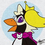 broach_(jewelry) cape clothing crown eyewear glasses headgear headwear solo toony doodledoggy avian bird penguin 1:1 headshot_portrait icon portrait