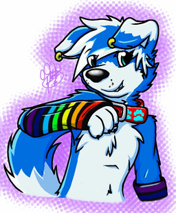 anthro arm_warmers armwear biped black_nose blue_body blue_ears blue_eyes blue_fur blue_hair cheek_tuft chest_tuft clothing collar dipstick_ears dipstick_tail ear_markings ear_piercing ear_ring eye_through_hair facial_tuft fur grin hair looking_at_viewer male markings multicolored_body multicolored_ears multicolored_fur multicolored_hair piercing red_collar ring_piercing simple_background smile solo tail tail_markings translucent translucent_hair tuft two_tone_body two_tone_ears two_tone_fur two_tone_hair white_body white_ears white_fur white_hair gaokun gao_(gaokun) border_collie canid canine canis collie domestic_dog herding_dog hybrid mammal nordic_sled_dog pastoral_dog samoyed sheepdog spitz 2015 watermark