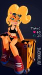 anthro black_bra black_clothing black_panties black_underwear box bra breasts clothing container ear_piercing female looking_at_viewer panties piercing solo training_bra underwear toxic_inkie activision crash_bandicoot_(series) strip_meme coco_bandicoot bandicoot mammal marsupial 3d_(artwork) absurd_res digital_media_(artwork) hi_res