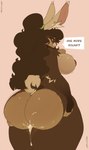 anthro barbell_piercing big_breasts big_butt bodily_fluids breasts brown_body brown_fur brown_hair brown_tail butt countershade_butt countershade_face countershading cum cum_inside cum_on_butt dialogue female female_anthro fur genital_fluids green_eyes hair huge_butt inner_ear_fluff inviting long_hair looking_at_viewer looking_back looking_back_at_viewer nipple_barbell nipple_piercing nipples piercing pink_background pink_inner_ear ponytail rear_view red_nipples simple_background solo standing tail talking_to_viewer tan_body tan_fur tan_inner_ear_fluff text thick_thighs tuft two_tone_tail white_tail wide_hips bunnydoart salem_(bunnydoart) lagomorph leporid mammal rabbit absurd_res digital_drawing_(artwork) digital_media_(artwork) english_text hi_res