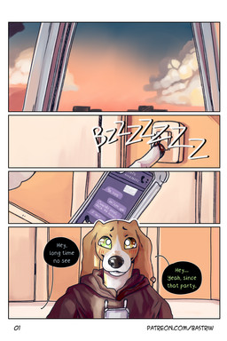 anthro blush cellphone clothing dialogue electronics heterochromia male phone sky smartphone text bastriw pato_(bastriw) beagle canid canine canis domestic_cat domestic_dog felid feline felis hunting_dog mammal scent_hound 2:3 comic english_text hi_res url