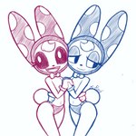 anthro blush clothed clothing duo female hand_holding older_sibling older_sister open_mouth panties smile topless underwear younger_sibling younger_sister x-red animal_crossing nintendo chrissy_(animal_crossing) francine_(animal_crossing) lagomorph leporid mammal rabbit 1:1 low_res sibling_(lore) sister_(lore) sisters_(lore)